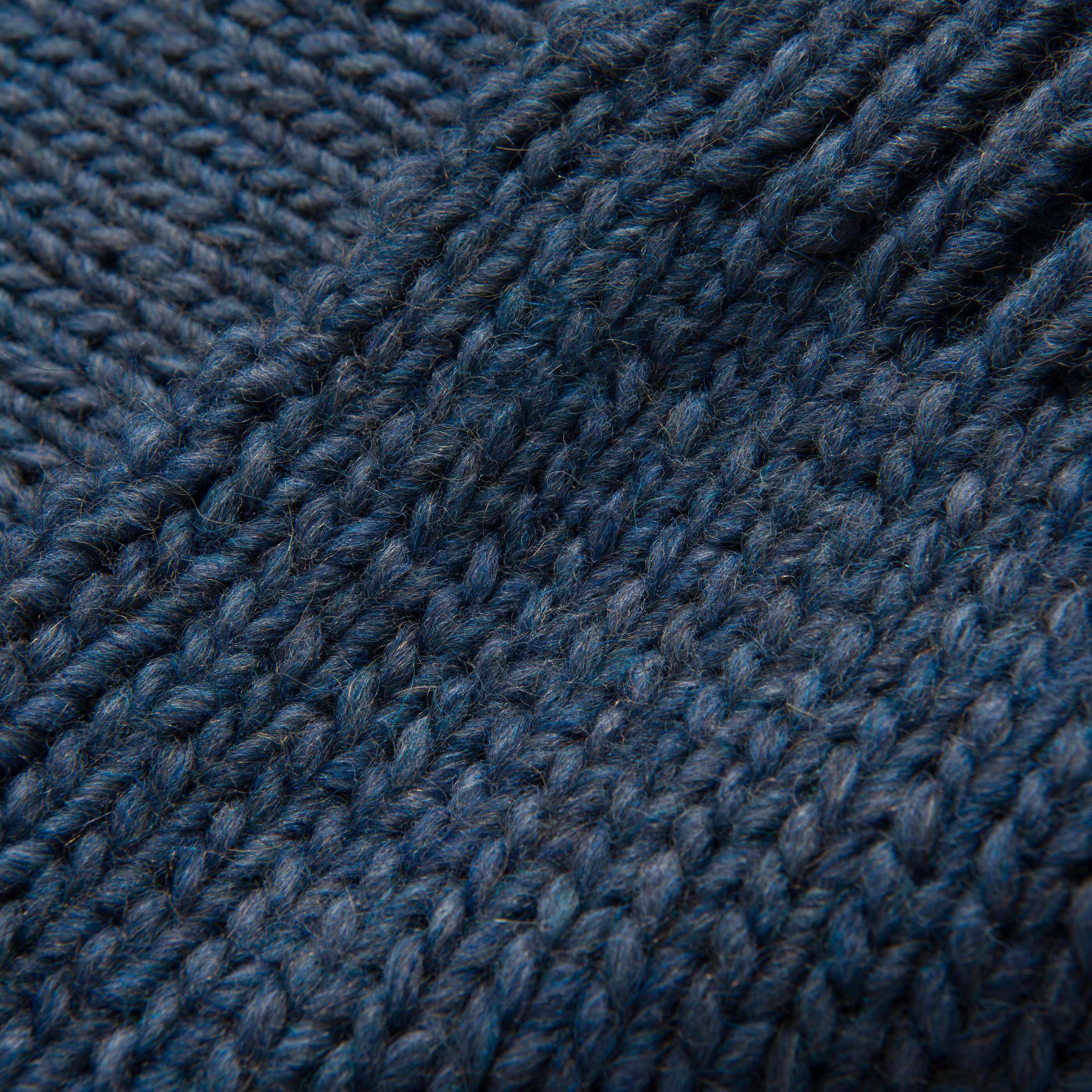 Blue Knitted Alpaca Wool Blend Throw