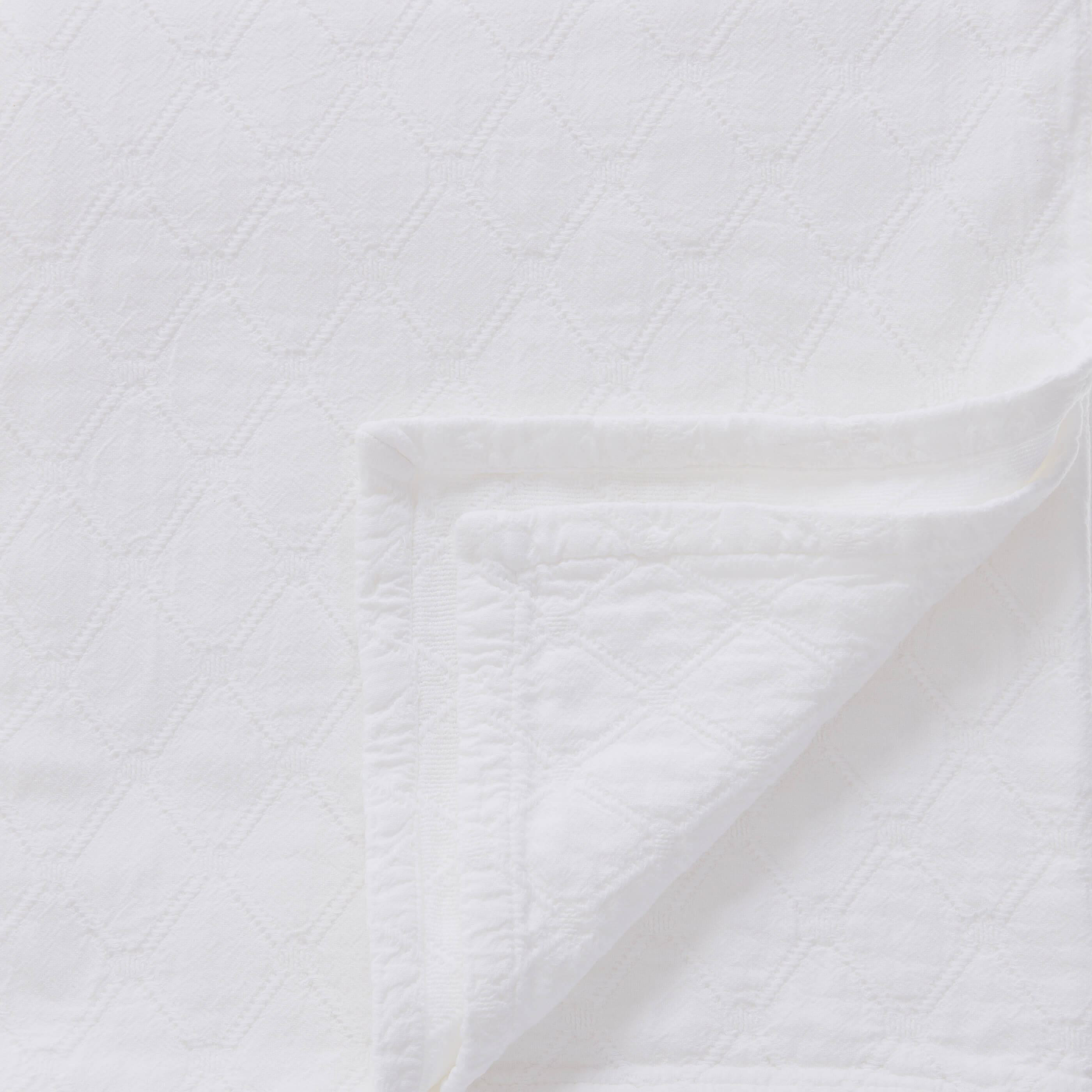 White Diamond Matelasse Cotton Double Bedspread