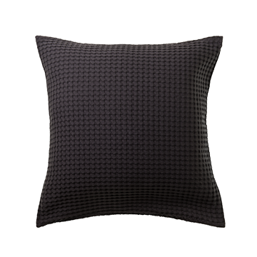 Midnight Grey Waffle Cotton Large Cushion Cover