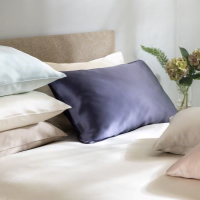 A stack of Soak&Sleep Mulberry Silk Pillowcases