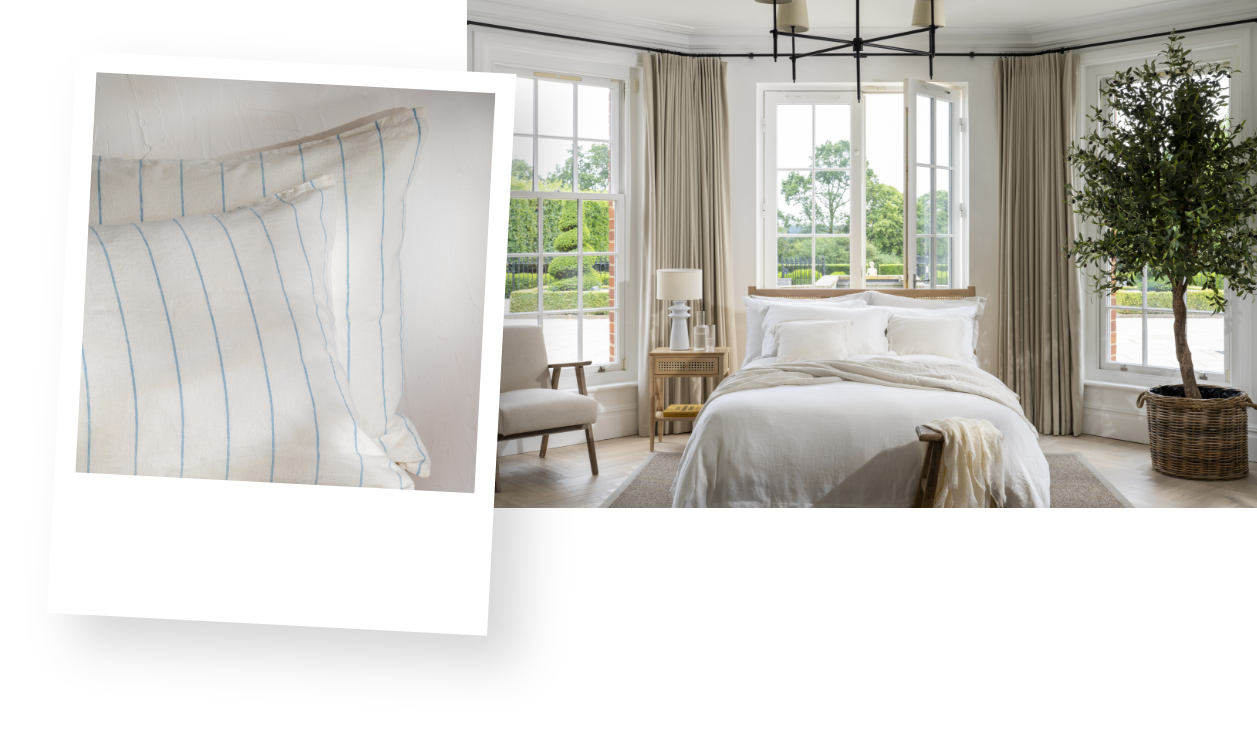 Luxurious linen bedding