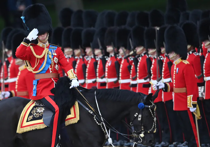 Prince William saluting at the Horse Guards Parade - May 28