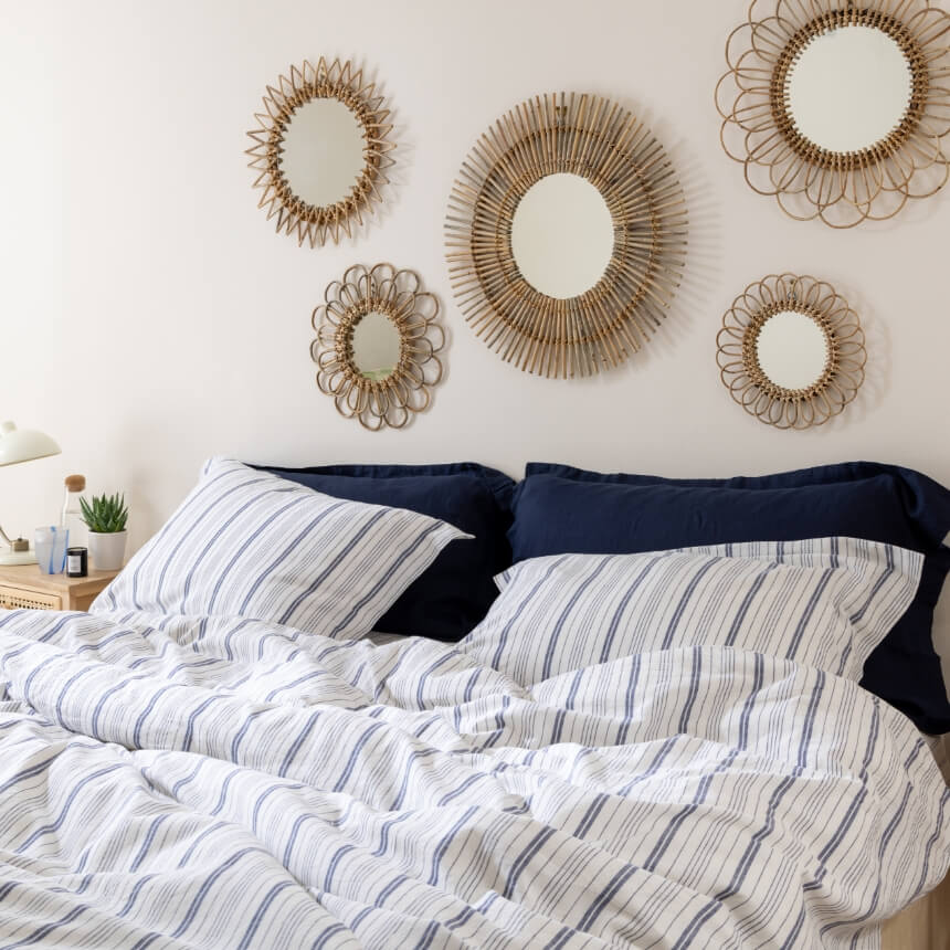Fine Stripe Linen & Cotton Blend Bedding