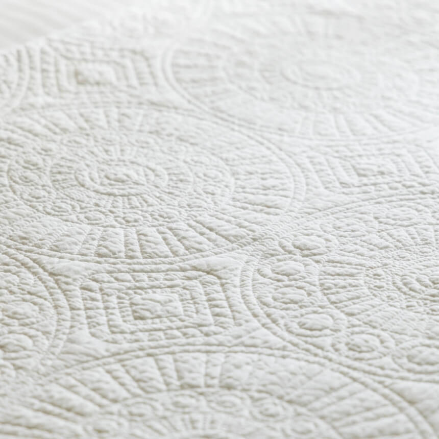 White Quilted Cotton Bedspread